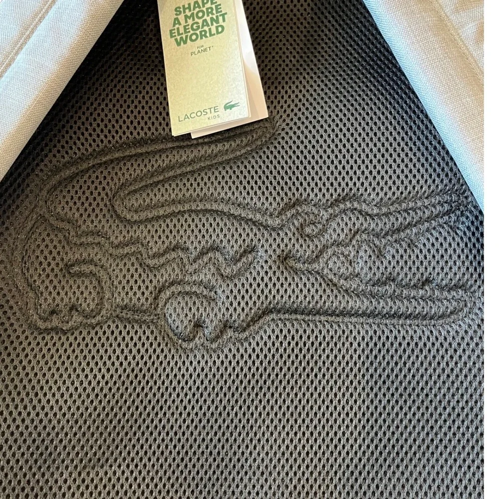 Lacoste Kids Argent Chine Heather Grey Backpack 9A6201-GH0‎ NWT